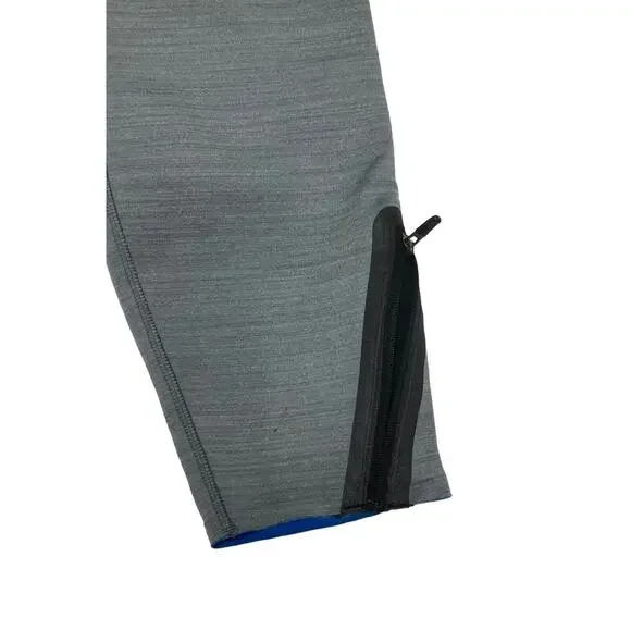 Nike Legendary Mid Rise Compression Training Tights Side Zip Grey Blue SZ Medium - Picture 7 of 8